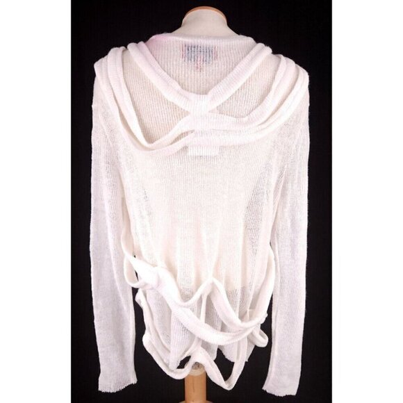 Who Decides War by MRDR BRVDO Webbed Sweater M Cloud Defect New - Picture 9 of 16